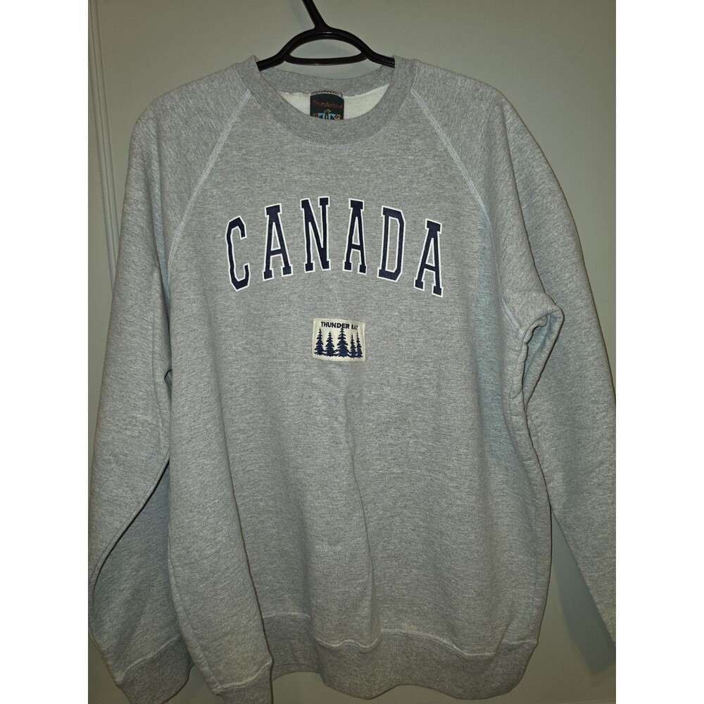 Thunder Bay Canada Large Gray Sweatshirt  Nwot Heavy Fleece Lined